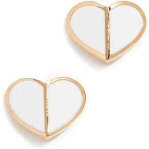 NWT Kendra Scott Kate Spade New York Heritage Spade S Heart Studs Earrings,White